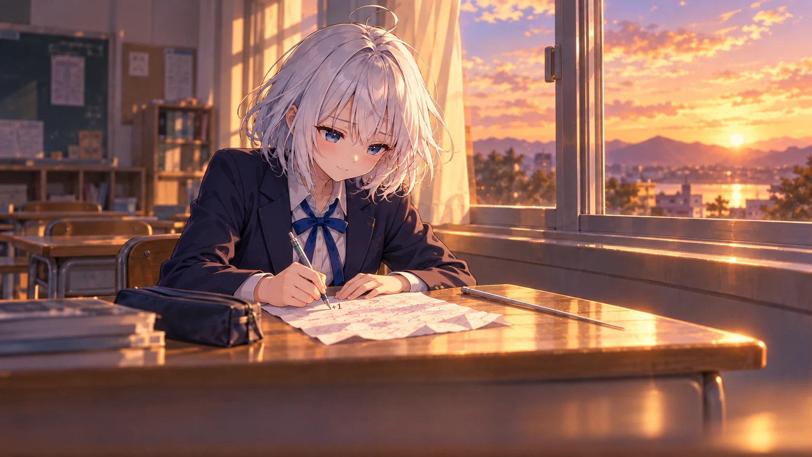ノートに向かうアリス